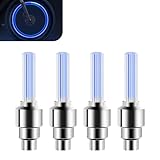 Zosgrew 4 PCS Light UP Valve Stem Caps, Bicycle Valve Lights, LED Wheel Valve Stem Lights, Universal Flash Tyre Bike Wheel Lamps, for Mountain Bikes, Motorcycles, Cars (Blue)