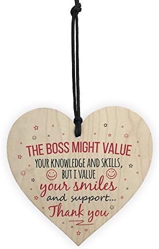 RED OCEAN I Value You Colleague Wooden Hanging Heart Plaque Sign Friendship FRIEND Thank You Gift Plaque