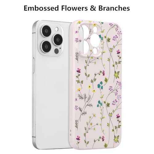 Image of RALEAVO Floral Case for iPhone 16 Pro Max, Flower Branch Pattern Design Cute Cover Case for Girls Women Slim Thin Soft Silicone Shockproof Anti-Slip Phone Case for iPhone 16 Pro Max (6.9 inch),Purple | for iPhone 16 Pro Max Case with Cute Flower Branch Pattern Design,Pretty Case for Girls Women,Soft Silicone Shockproof Cover