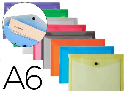 Liderpapel A6 Polypropylene Brooch Folder Pack of 12 Assorted Colours