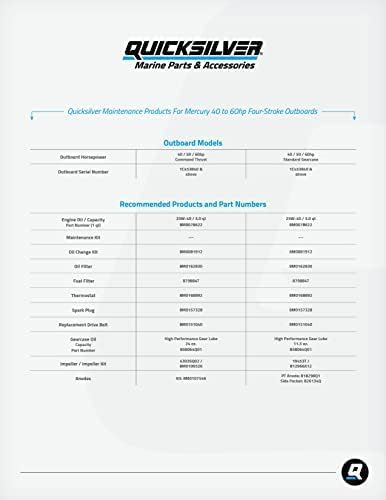 Miniatura 5 de Quicksilver 8M0162830 Filtro de aceite - Mercury and Mariner Fueraborda de 4 tiempos 25 HP a 115 HP