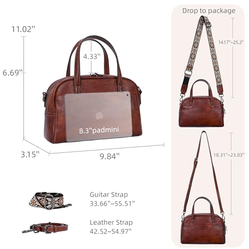 Image of Iswee Genuine Leather Purses for Women Shoulder Handbags Designer Hobo Crossbody Purse Top Handle Purse