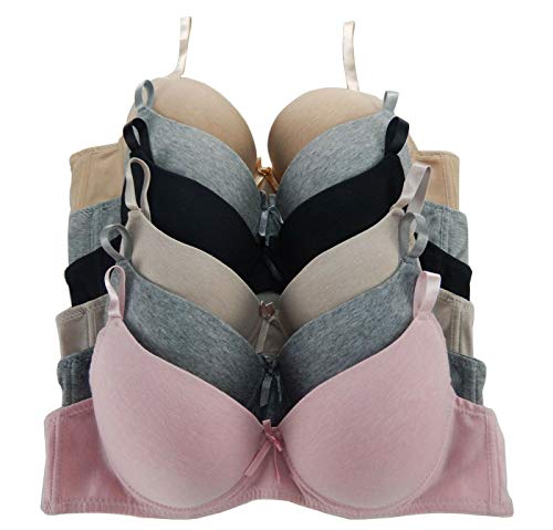 Iheyi 6 Pieces Full Cup Underwired Regular Padding Everyday Basic Bra A-DDD Cup 42DDD
