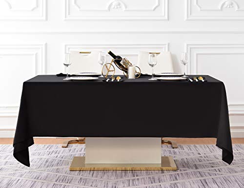 Surmente Black Tablecloth 60 x 102-inch Rectangular Polyester Table Cloth for Weddings, Banquets, or Restaurants by Surmente - Image 5