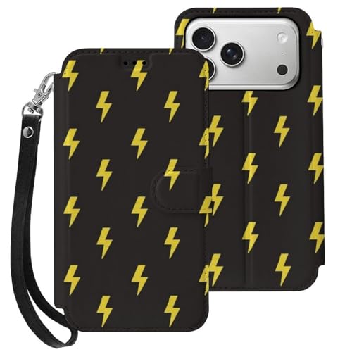 iphone 17用 ケース ライトニング柄 手帳型 と互換性のある カード収納 いphone17用 カバー 手帳型 Puレザー 横置きスタンド機能 折りたたみ スマホケース スタンド付き アイフォン 17用 ケース 内蔵マグネット 開閉式 財布型 軽量