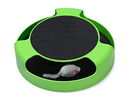 Pet Guard Catch The Mouse Cat Scratcher Interactive Toy with a Running Mice and a Scratching Pad for Cats & Kittens (Green, Catch The Mouse) (B08QGHZGBF) Amazon Price History, Amazon Price Tracker