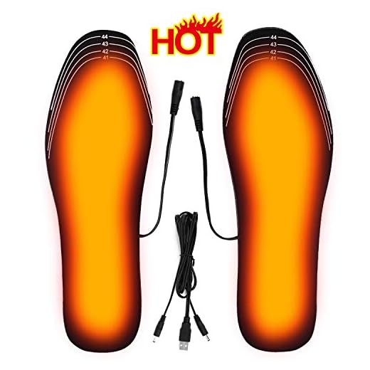 AYAROMA Heated Insoles USB Insoles Rechargeable Washable to Cut for Men and Women Suitable for Outdoor Hunting/Fishing/Shoveling Snow (Size 8-12/41-45)