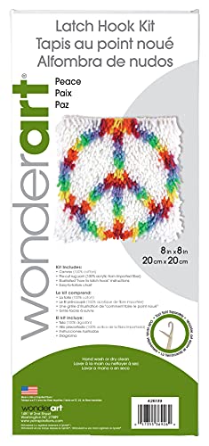 Image of Wonderart Peace Latch Hook Kit, 8 inch X 8 inch