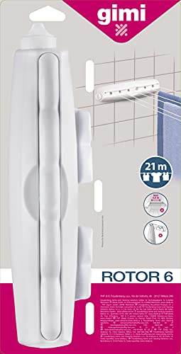 vileda stendibiancheria rotor 6 da parete in resina con 21 metri di fili stendibili automatici per uso domestico - 6