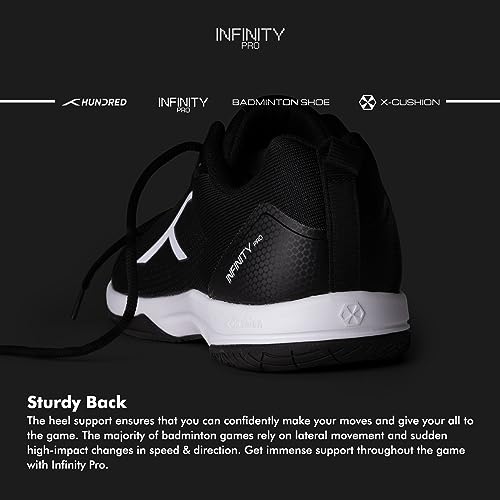 Image of Hundred Infinity Pro Badminton Shoes (Non Marking) | Also Perfect for Squash, Table Tennis, Volleyball, Basketball & Indoor Sports | Lightweight & Durable | X-Cushion