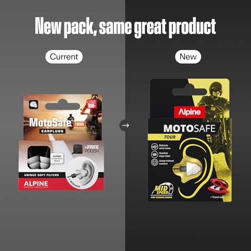 Image of Alpine MotoSafe Tour | Motorcycle Ear Plugs for Wind Noise Reduction