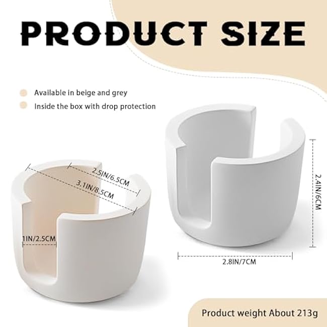 Diatomite Sponge Holder for Kitchen Sink, 2.75 x 2.36 Quick Dry Stone Sponge Holder, Water Absorbing Diatomaceous Earth Sponge Caddy Cup Organizer for Counter (2 Pack)