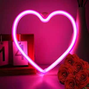 Easter Basket Stuffer for Teens Adults Pink Room Decor Neon Sign Valentines Day Decorations Gifts for Her Women Girlfriend Heart Neon Light Window Table Wall Decoration for Bedroom Preppy Home Dorm Ro