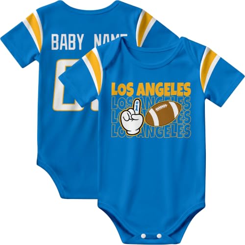 Image of KREDE Baby Clothes Custom Name Bodysuit for Baby Boy Gifts | Short Sleeves Bodysuit with Custom Number Name