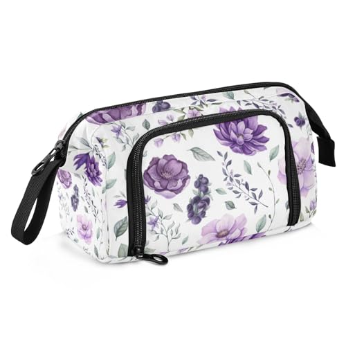 Astuccio organizer per matite di grande capacità astuccio per la scuola per preppy floreale Floreale . Taglia unica Cartoni leggero viola
