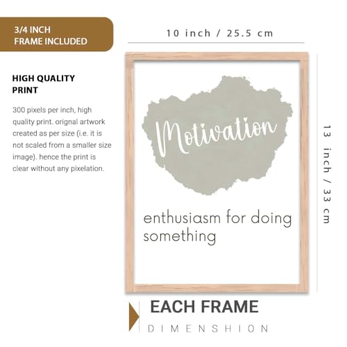 Image of kotart Inspired Motivational Quotes poster with Wall Hanging frames for Living Room | Bedroom | Office | Gift | Decoration frames for Home | Painting wall Decor-Set of 6 Multicolo (10x13 inch, A)