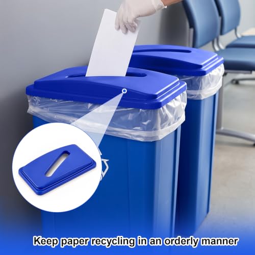 Image of Maxdot 2 Pcs Recycle Bin Lids Paper Recycling, Blue
