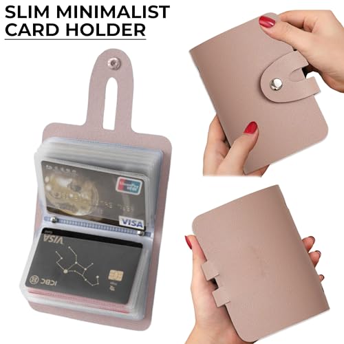 Image of Kraptick Card Holder Wallet for Men & Women - Credit Card Holder Organizer Multi Slot Card Case Wallet Compact Visiting Card Holder Slim Pocket Card Organizer for Daily Use & Travel (Khaki)