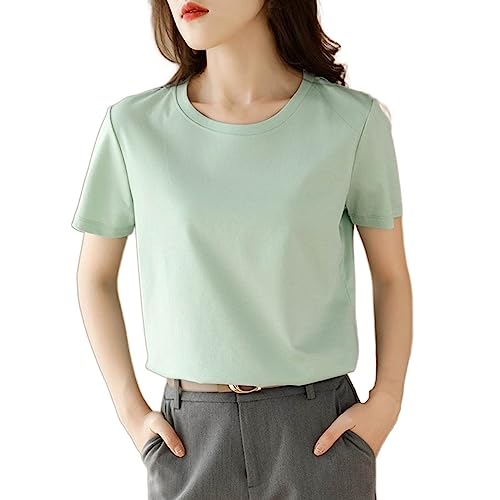 T-Shirt Manches Courtes d'Été pour Dames - Haut Ample Fluide et Décontracté