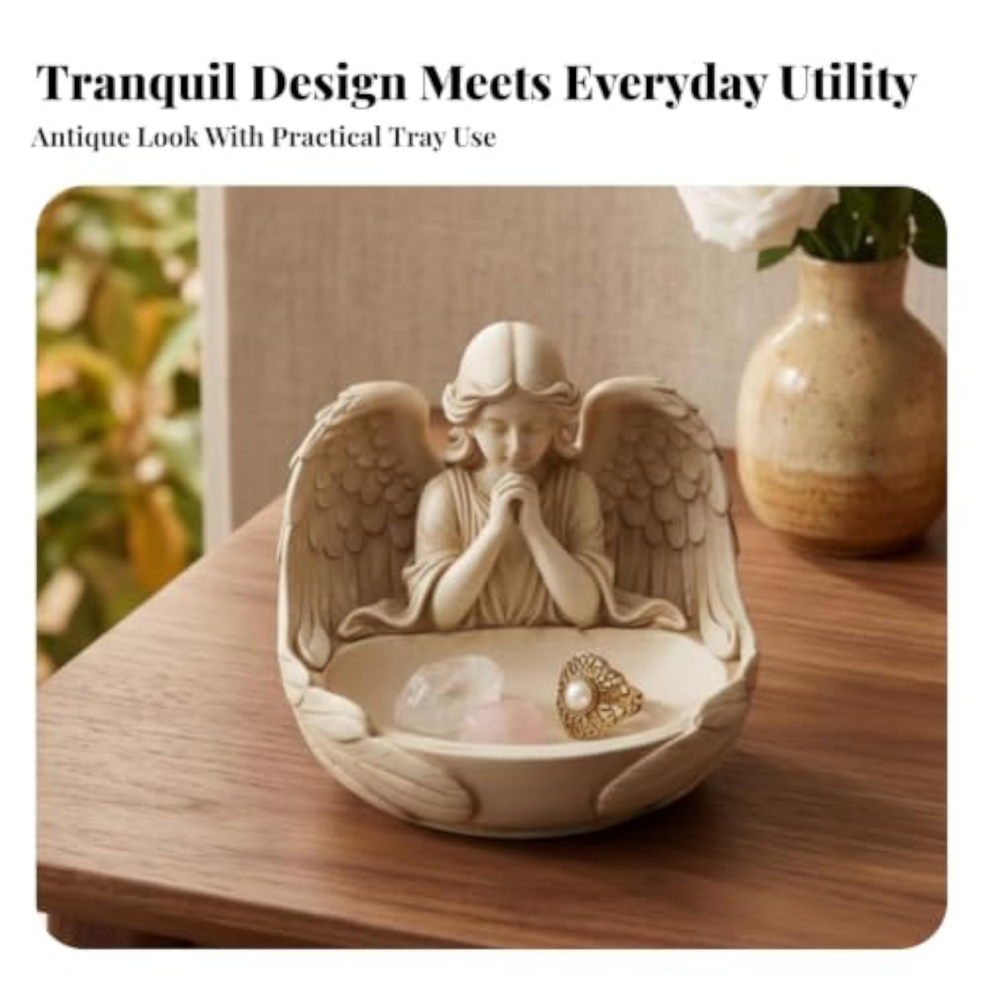 Praying Angel Resin Tray for Home Decor
