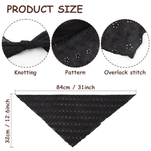 Image of DRESHOW Floral Crochet Hair Bandana Tie Knotted Headscarf Vintage Headband Knitted Head Kerchief for Women Girls