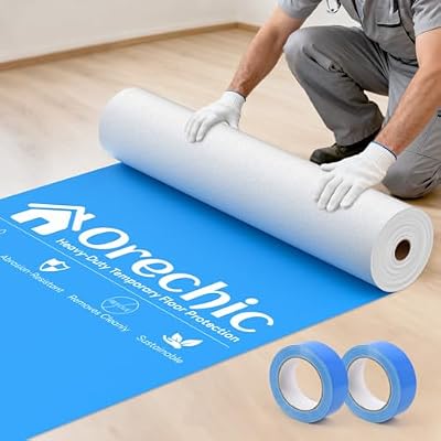 Orechic 300 GSM Heavy-Duty Temporary Floor Protection, Plastic Floor Protector for Hardwood Floors, Carpet Protector Film During Renovations & Construction,Size:39" x 100' (Covers 325 sqft)