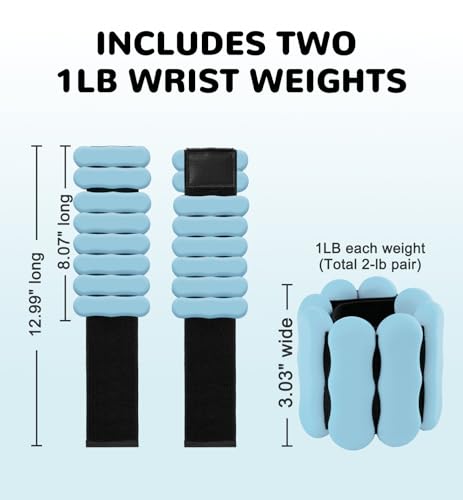 Image of Ankle & Wrist Weights for Women Men, Set of 2, 1 lb /2 lb Each | Adjustable Arm & Leg Weights, Soft Silicone Weighted Bracelet For Pilates Yoga Dance Walking Running Swimming Weight Loss