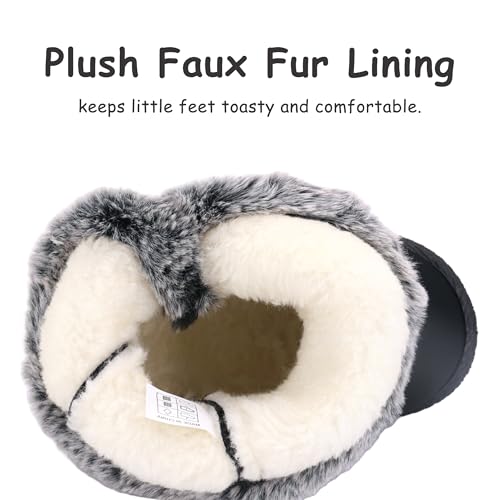 Image of Femizee Girls Boys Warm Winter Boots Kids Outdoor Snow Boots(Toddler /Little Kid)