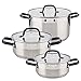 San Ignacio Set Vita 6 Piezas: 3 cacerolas con Tapa Ø20 Ø24 Ø28, Acero Inoxidable, inducción