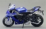 Modèle réduit de moto en alliage moulé sous pression à l'épour chelle 1:18, avec volant, pour Yamaha YZF-R1