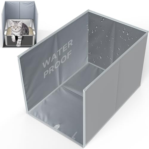 24'L × 17'W × 16'H Foldable Cat Litter Box Enclosure, All-in-One Litter Box Splash Guard for Large...