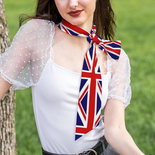 UK Flag Printed silk scarf for women, a versatile accessory for autumn and winter coats4