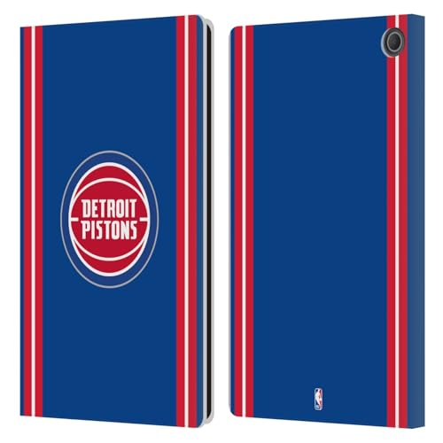 Étui portefeuille Detroit Pistons pour Amazon Fire Max 11 2023 en cuir bleu