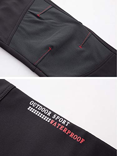 Minetom Damen Herren Wanderhose Outdoorhose Wasserdicht Softshellhose Winddicht Warm Gefüttert Winterhose Skifahren Schnelltrocknende Trekkinghose Damen Schwarz Small
