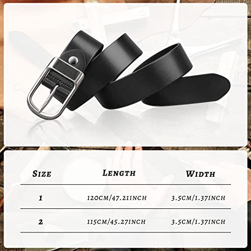 FuninCrea 45.2 Inch Casual Belts for Men, Adjustable Mens Belt Faux Leather Belt for Casual Jeans, Suit Pants2