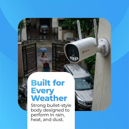 Image of Trueview 3mp 1296p HD All Time Color 4G Sim Based Bullet CCTV Security Camera for Home, Shop, Office, Farm, and Construction Site | IP66 Waterproof Rating | with 9 IR LED