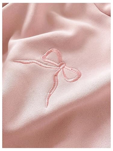 Floerns Girl's Cute Bow Floral Hoodie Hooded Sweatshirts Preppy Pullover Tops4