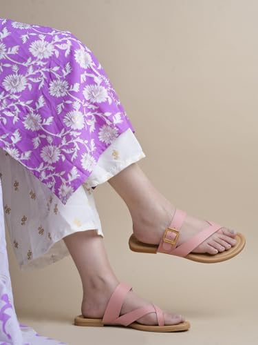 Image of Shoetopia Women's Flats with Side Buckle | Stylish Comfortable Slip-On Ballerina Shoes for Women & Girls | Casual & Office