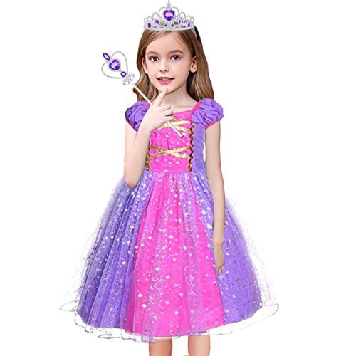 Vestido de princesa Rapunzel para niñas disfraz cosplay miniatura 2