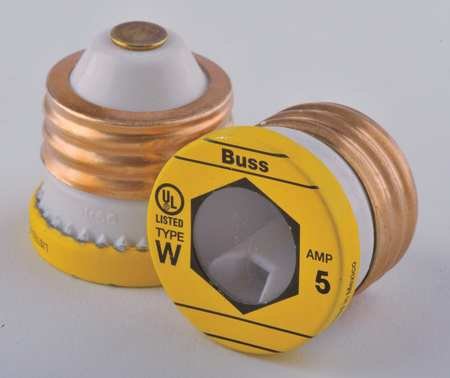 5A W Series Plug Fuse,Pk4,Pack Of 6