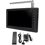 Bosreroy Tv portatile 5 pollici (12,7 cm) e ricaricabile, sintonizzatore digitale Atsc con, uso domestico e auto per design compatto, telecomando incluso, antenne doppie e adattatore di alimentazione