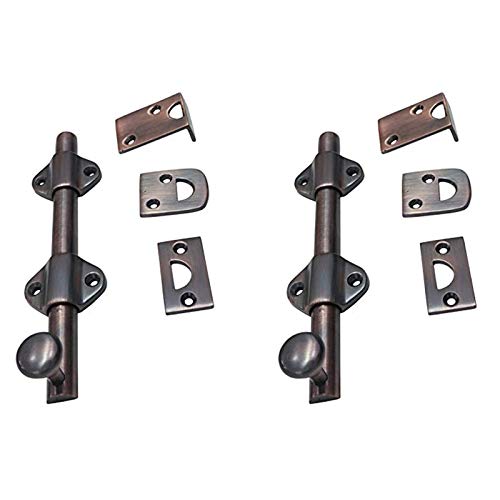 Adonai Hardware 6" Dekar Brass Surface Bolt (Supplied as 2 Pieces per Pack) - Oil Rubbed Bronze