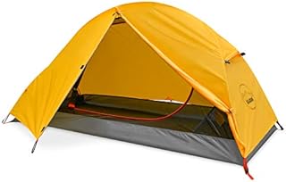 KAZOO Waterproof Backpacking Tent Ultralight 1 Person Lightweight Camping Tents 1 People Hiking Tents Aluminum Frame Double Layer (Eco-Friendly Fabric) (Bright Yellow)