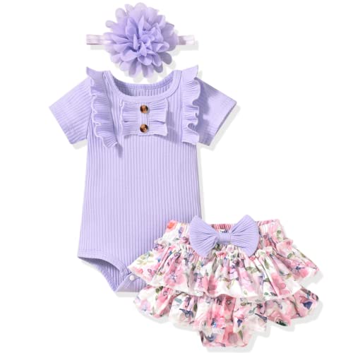 Image of Aalizzwell Newborn Infant Baby Girls Summer Outfit