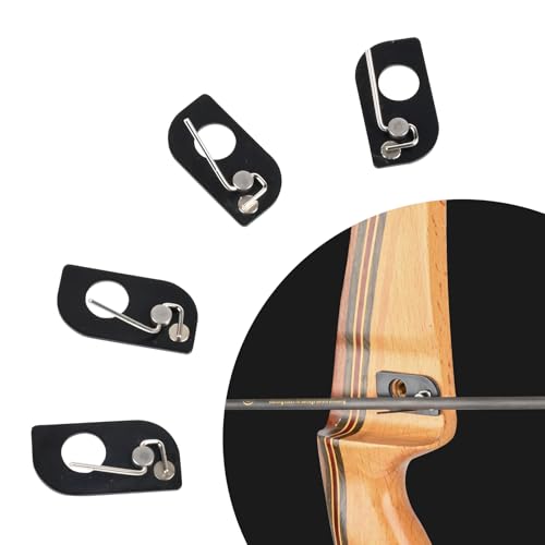 SOPOGER Arrow Rest for Recurve Bow - 4 Pcs Magnetic Metal Recurve Arrow Rest with Adhesive Back Hunting Shooting Targeting Recurve Bow Accessories (Right)
