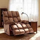 Chizzyseat Manual Adjustable Oversized Recliner Chair with Phone Holder, Extra Large Recliner for Heavy Duty Adults 400lbs, Big Man Recliners for Living Room, Nursery, RV