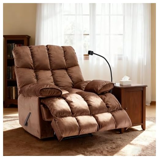 Chizzyseat Manual Adjustable Oversized Recliner Chair with Phone Holder, Extra Large Recliner for Heavy Duty Adults 400lbs, Big Man Recliners for Living Room, Nursery, RV