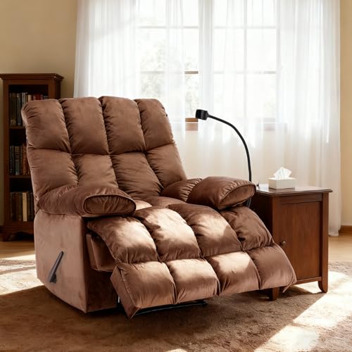 Chizzyseat Manual Adjustable Oversized Recliner Chair with Phone Holder, Extra Large Recliner for Heavy Duty Adults 400lbs, Big Man Recliners for Living Room, Nursery, RV