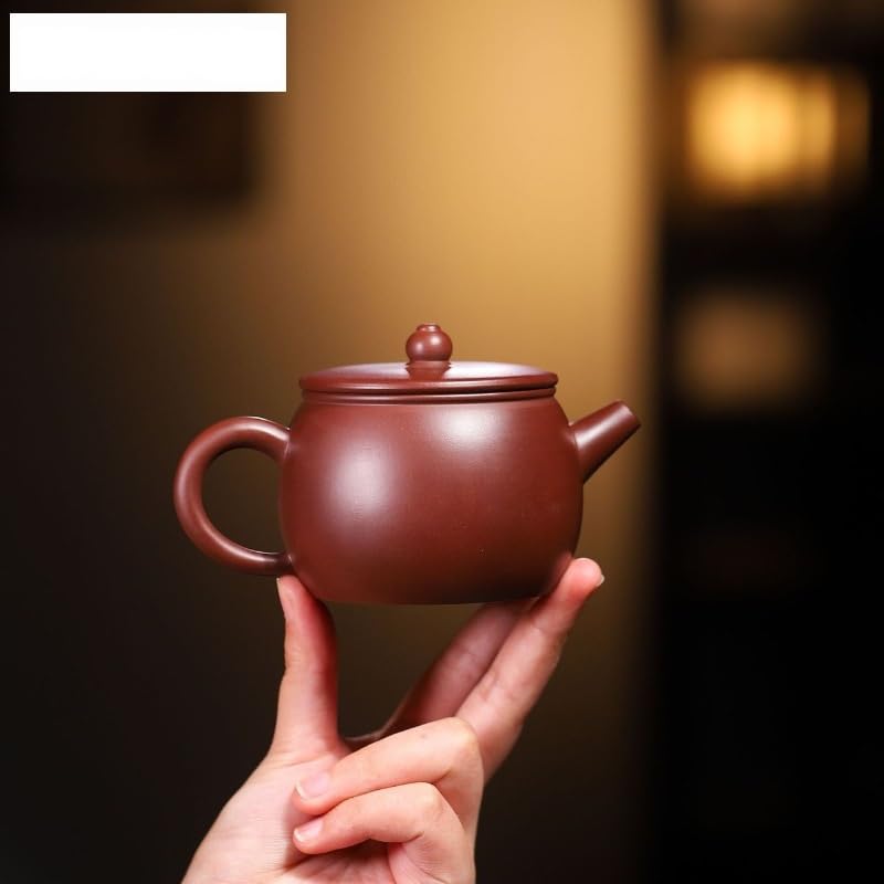 Bouilloire en argile violette de 220 ml, fabriquée à la main en grande quantité. Bouilloire en terre crue Zhu avec filtre. Service à thé Zisha. Théière chinoise artisanale. Théière pour cuisinière.