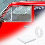 Pangda 31.5 x 47.24 inches Broken Window Cover with Nano Double-Sided Tape, Pre-Cut Transparent PVC Car Window Covering Film, Temporary Car Glass Fix Kit for Broken Glass Replacement Protection